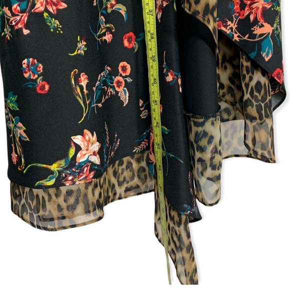 Sam Edelman Mixed Media Slip Dress Floral Cheetah Print Sleeveless Size 6 - Picture 7 of 12